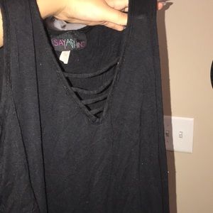 Black Shirt Cut Shoulders